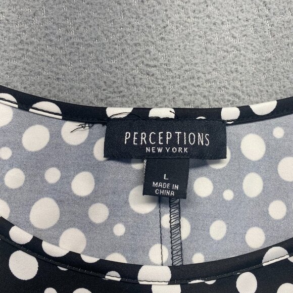 Perceptions New York Polka dot Dress Size‎ Large,Stretch,Tie Waist,Preppy - Picture 2 of 12
